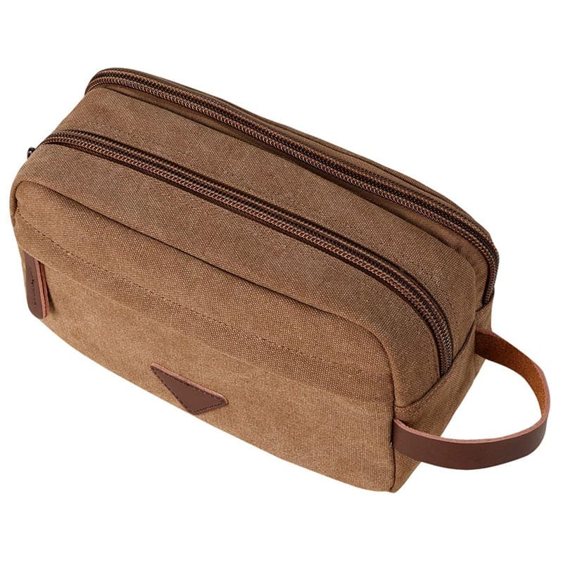 trousse-de-toilette-homme-double-zip-marron-a-vos-trousses Trousse de toilette homme double zip marron - À vos trousses